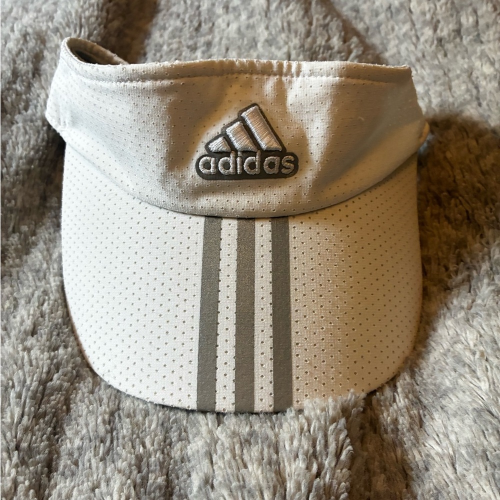 Adidas White and Gray Adizero Visor